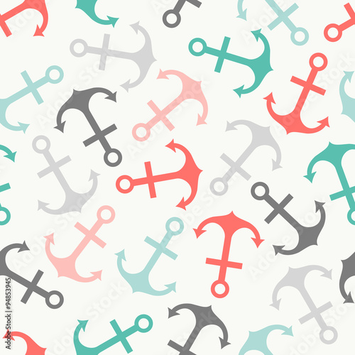 Seamless pattern of anchor shape and line