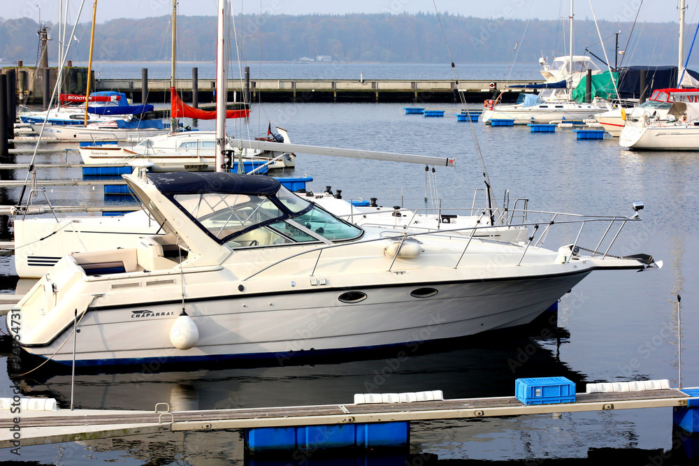 Fototapeta premium Yacht in the port city of Flensburg, Germany!