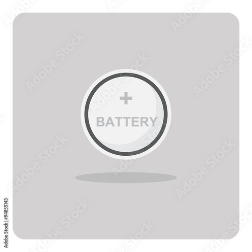 Vector of flat icon, button cell battery on isolated background