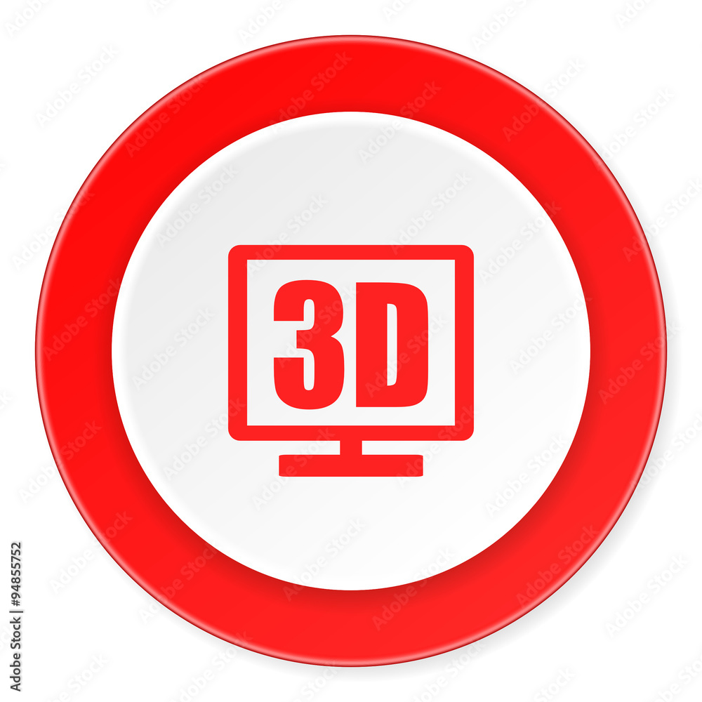3d display red circle 3d modern design flat icon on white background 3d display red circle 3d modern design flat icon on white background