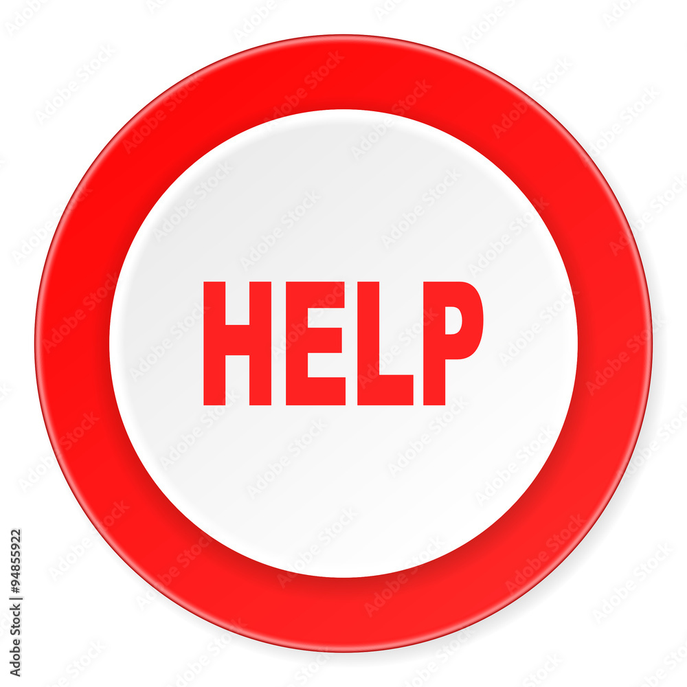 help red circle 3d modern design flat icon on white background help red circle 3d modern design flat icon on white background