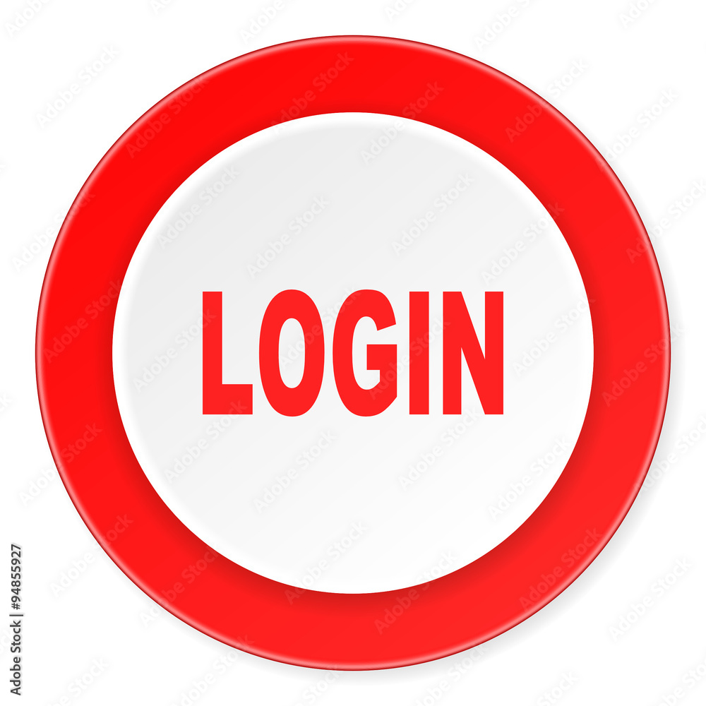 login red circle 3d modern design flat icon on white background login red circle 3d modern design flat icon on white background