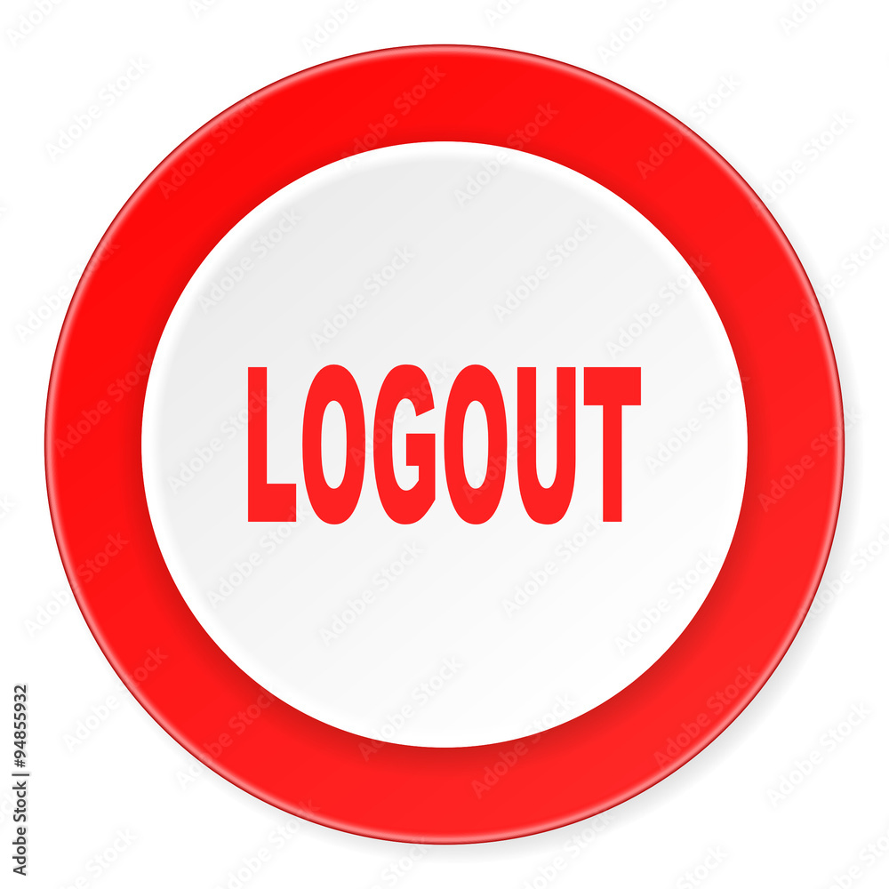 logout red circle 3d modern design flat icon on white background logout red circle 3d modern design flat icon on white background