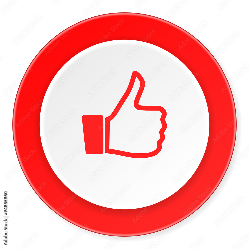 like red circle 3d modern design flat icon on white background like red circle 3d modern design flat icon on white background