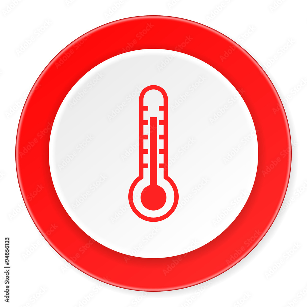 thermometer red circle 3d modern design flat icon on white background thermometer red circle 3d modern design flat icon on white background