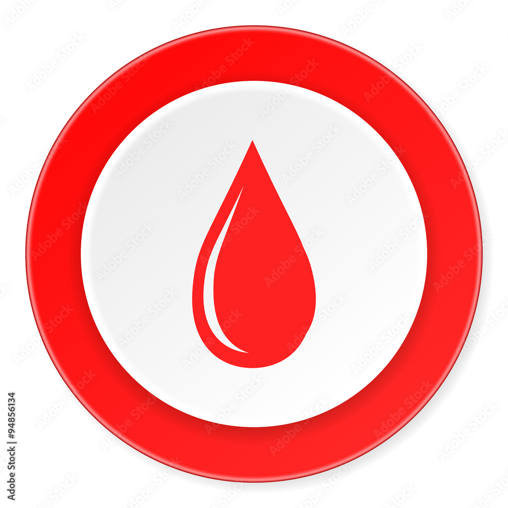 water drop red circle 3d modern design flat icon on white background water drop red circle 3d modern design flat icon on white background