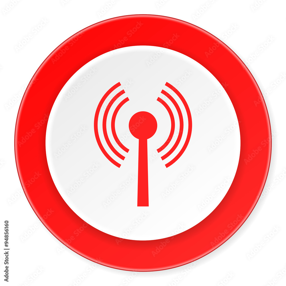 wifi red circle 3d modern design flat icon on white background wifi red circle 3d modern design flat icon on white background