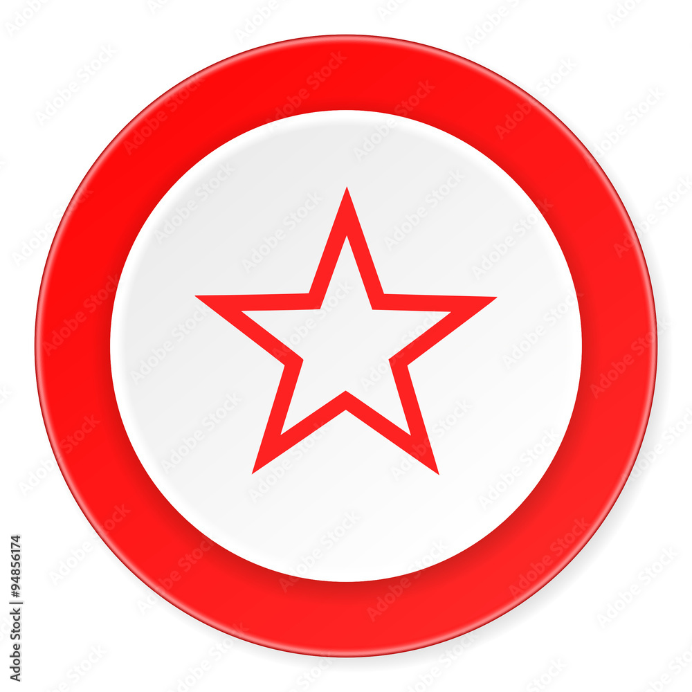 star red circle 3d modern design flat icon on white background star red circle 3d modern design flat icon on white background