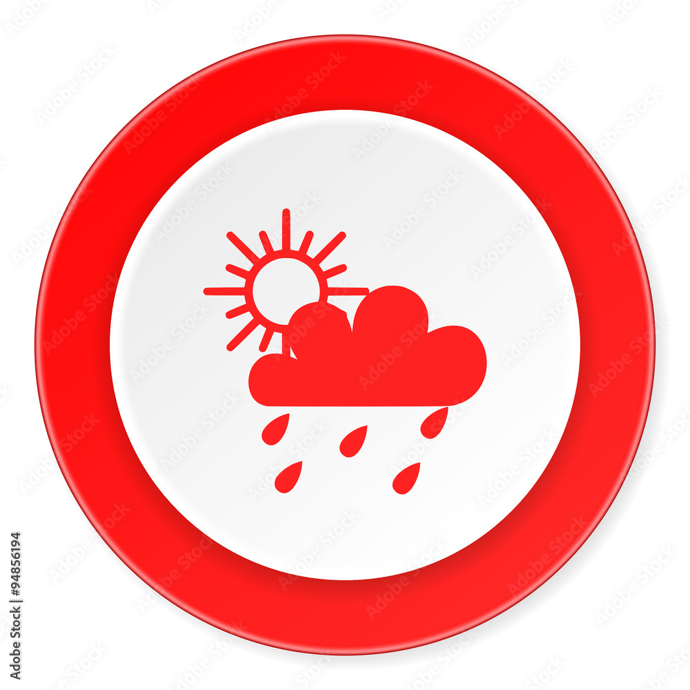 rain red circle 3d modern design flat icon on white background rain red circle 3d modern design flat icon on white background