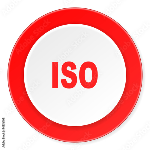iso red circle 3d modern design flat icon on white background