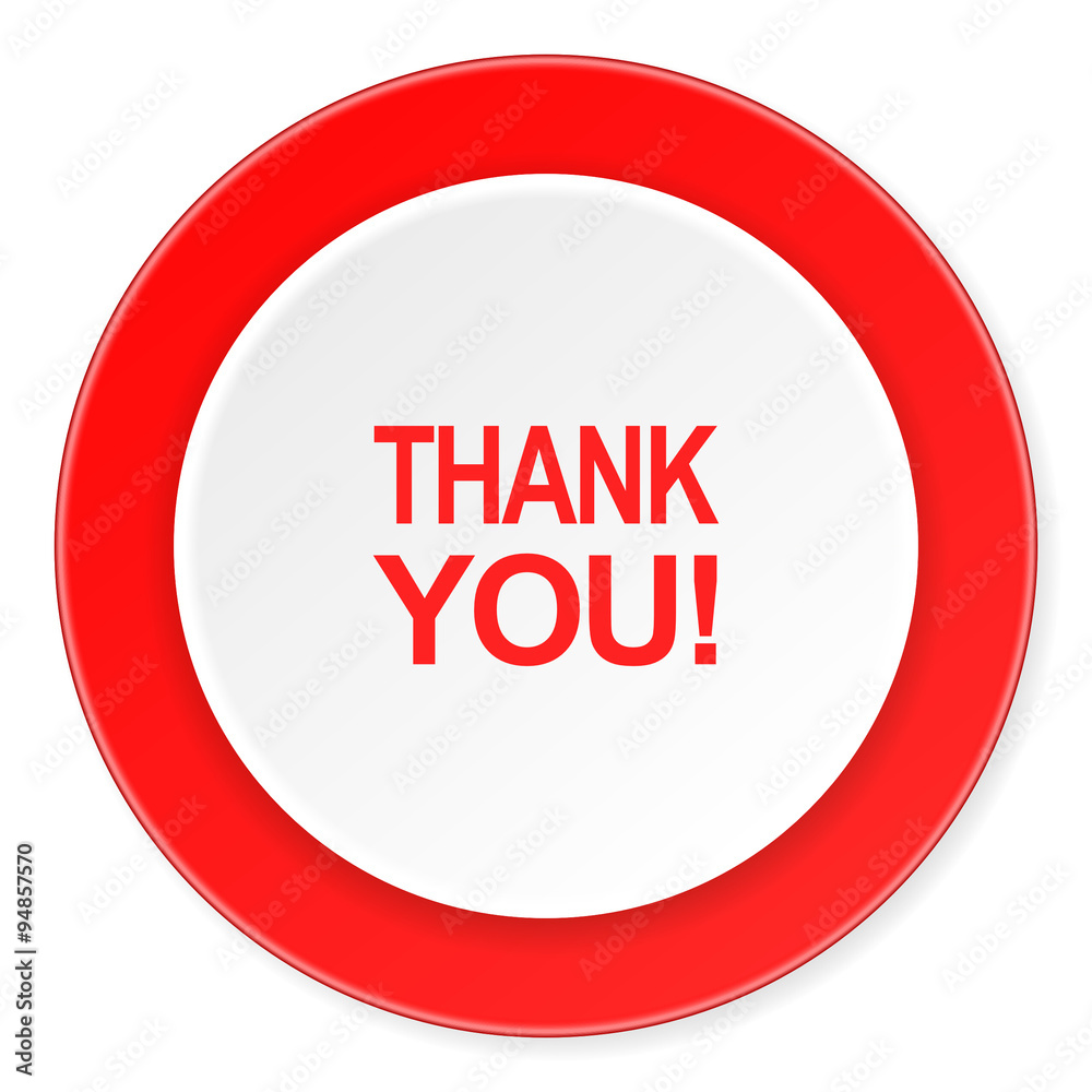 thank you red circle 3d modern design flat icon on white background thank you red circle 3d modern design flat icon on white background