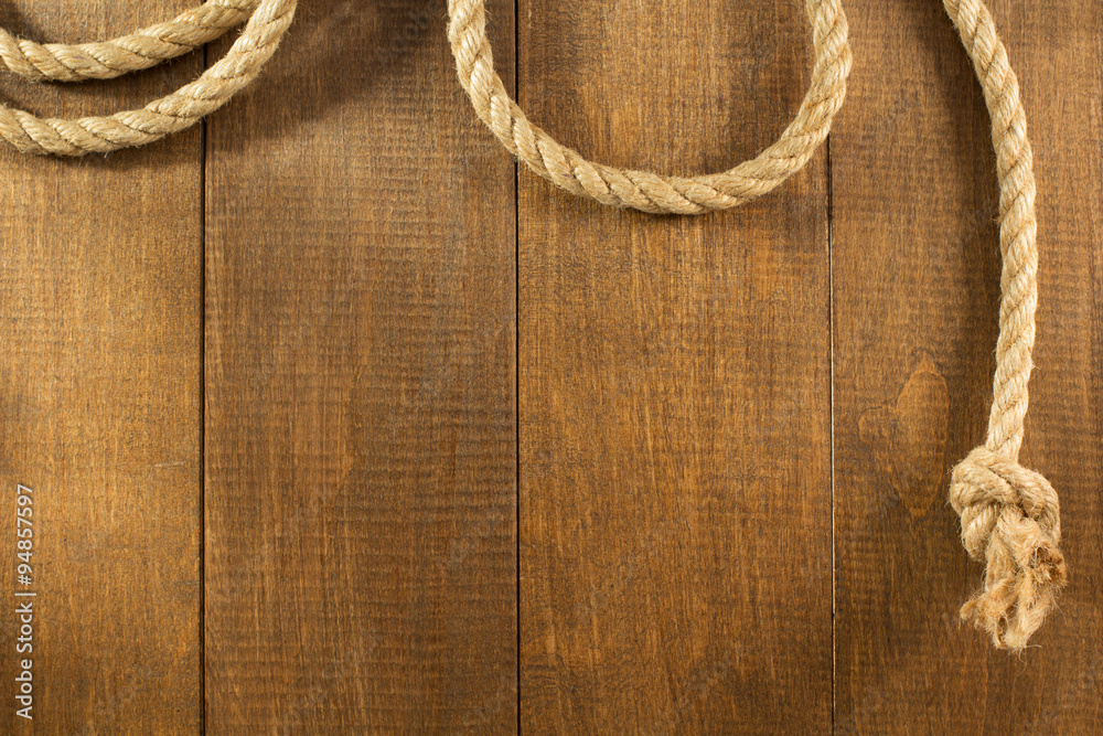 ship rope on wood