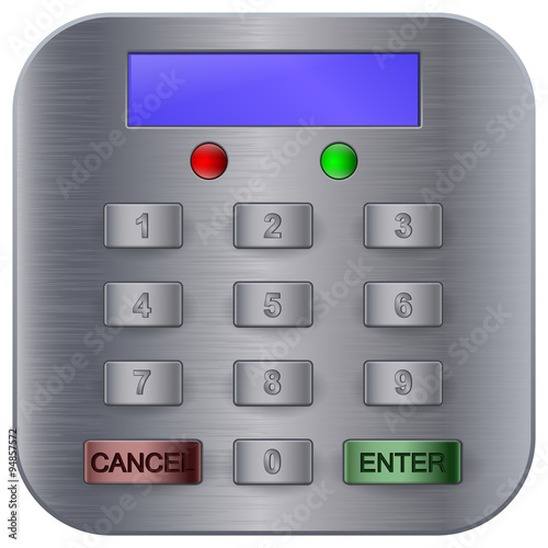 Pin code keypad for ATM machine and security safe. 