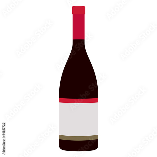 Bottle of red wine with blank label
