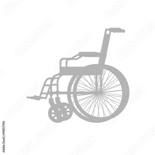 Wheelchair silhouette. Stroller with wheels for movement of peop