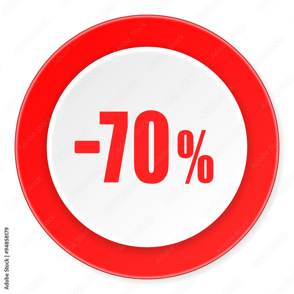 70 percent sale retail red circle 3d modern design flat icon on white background 70 percent sale retail red circle 3d modern design flat icon on white background