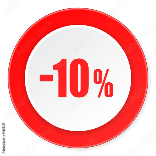 Free Download 10 percent sale retail red circle 3d modern design flat icon on white background - GFXLoad