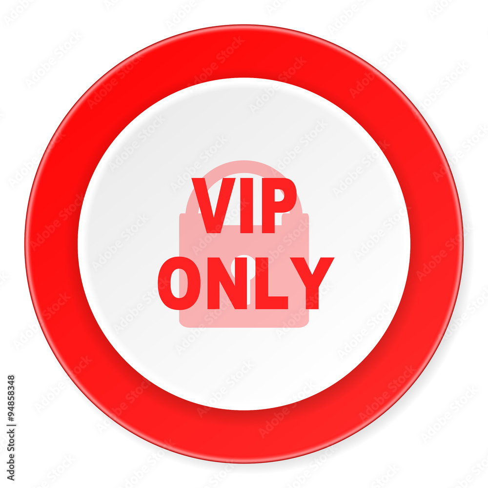 vip only red circle 3d modern design flat icon on white background vip only red circle 3d modern design flat icon on white background