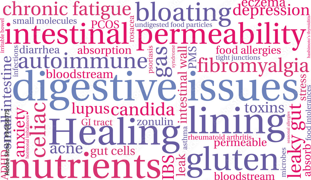 Digestive Issues word cloud on a white background. 