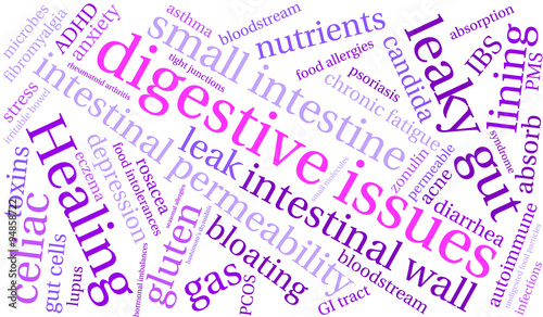 Digestive Issues word cloud on a white background. 