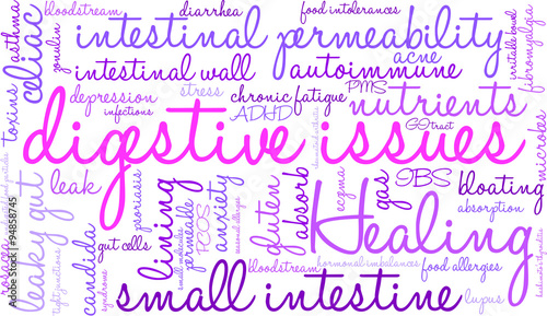Digestive Issues word cloud on a white background. 