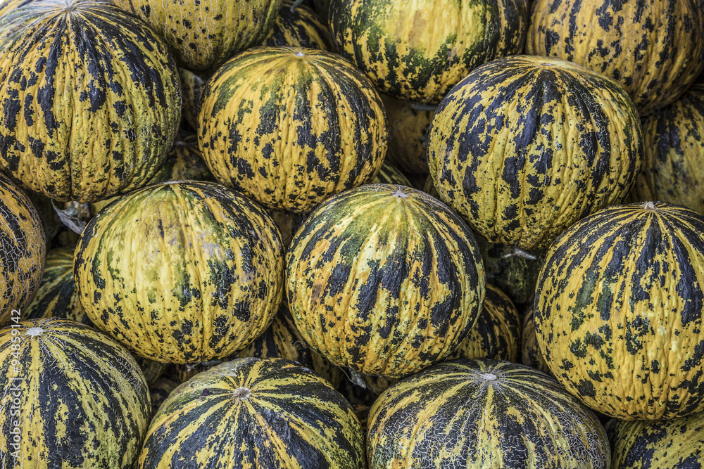 whole melons as a background