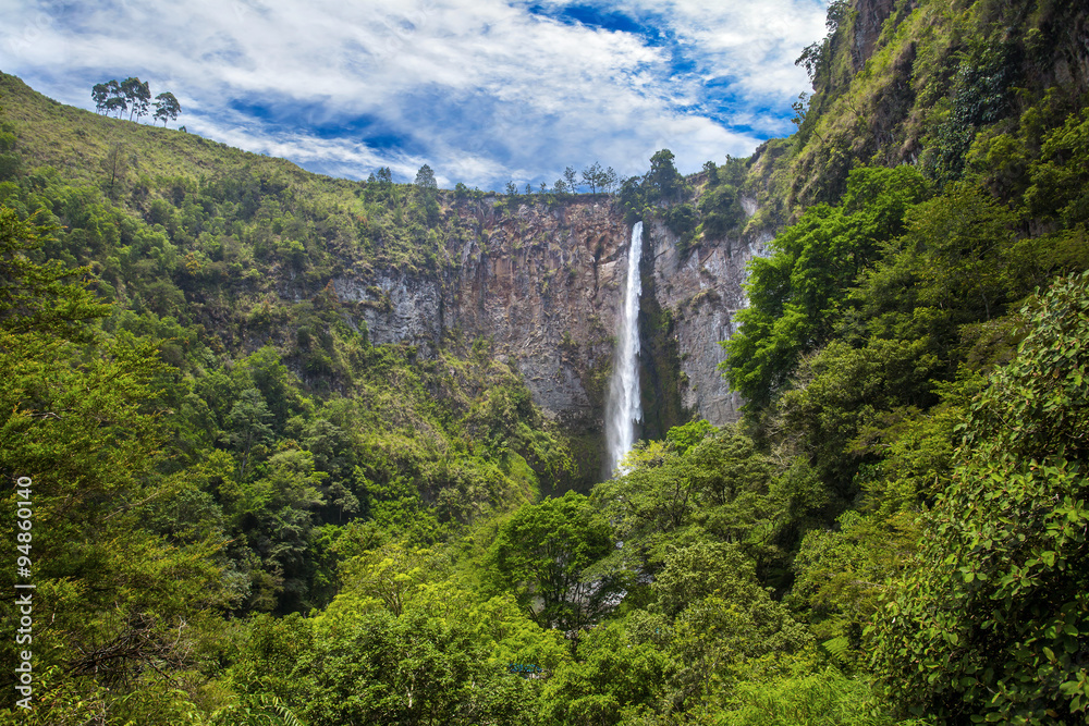 Sipisopiso waterfall in northern Sumatra, Indonesia