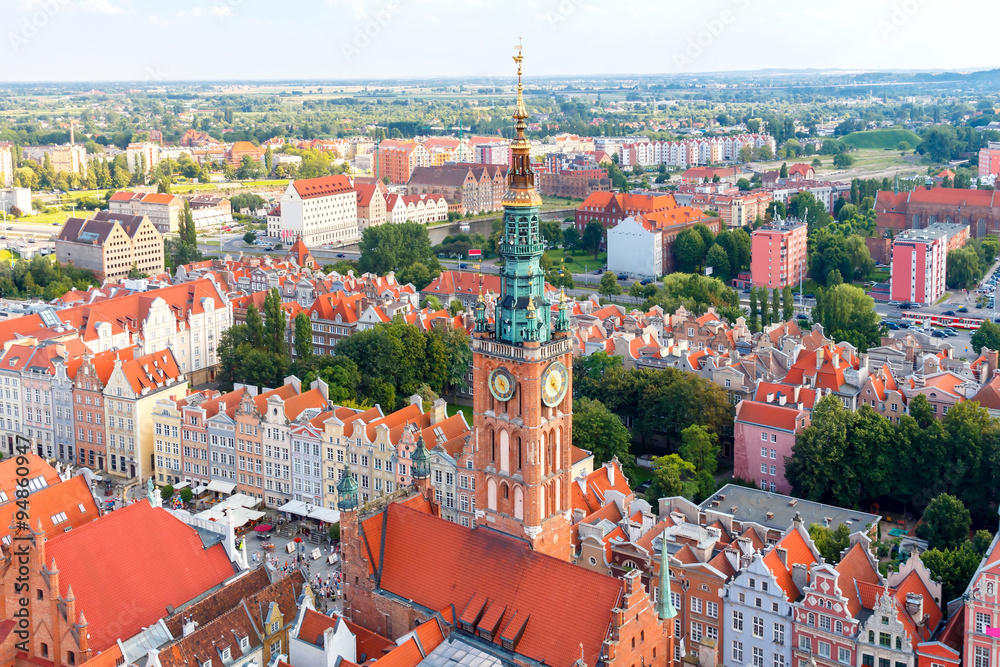 Obraz premium Gdansk. Top view.