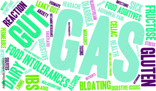 Gas word cloud on a white background.  photo