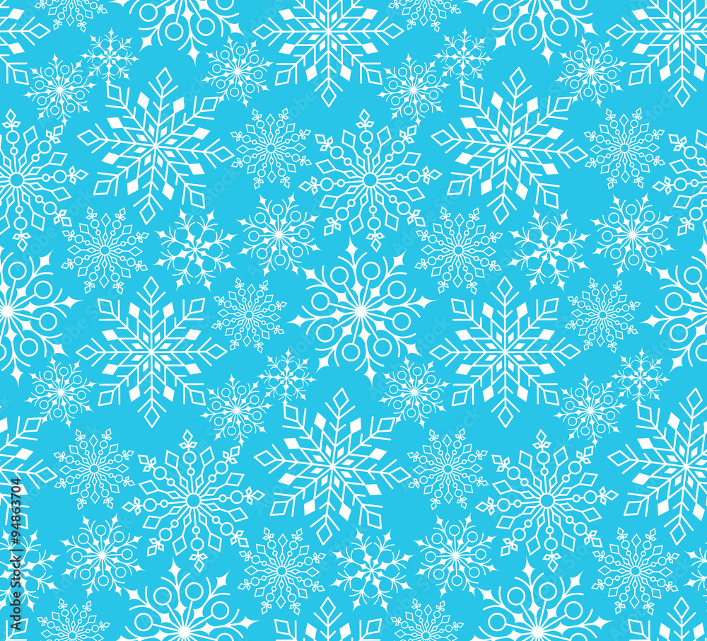 Seamless Winter Snow Flakes Background Pattern in Blue Color. Continuous Vector Illustration
Seamless Winter Snow Flakes Background Pattern in Blue Color. Continuous Vector Illustration