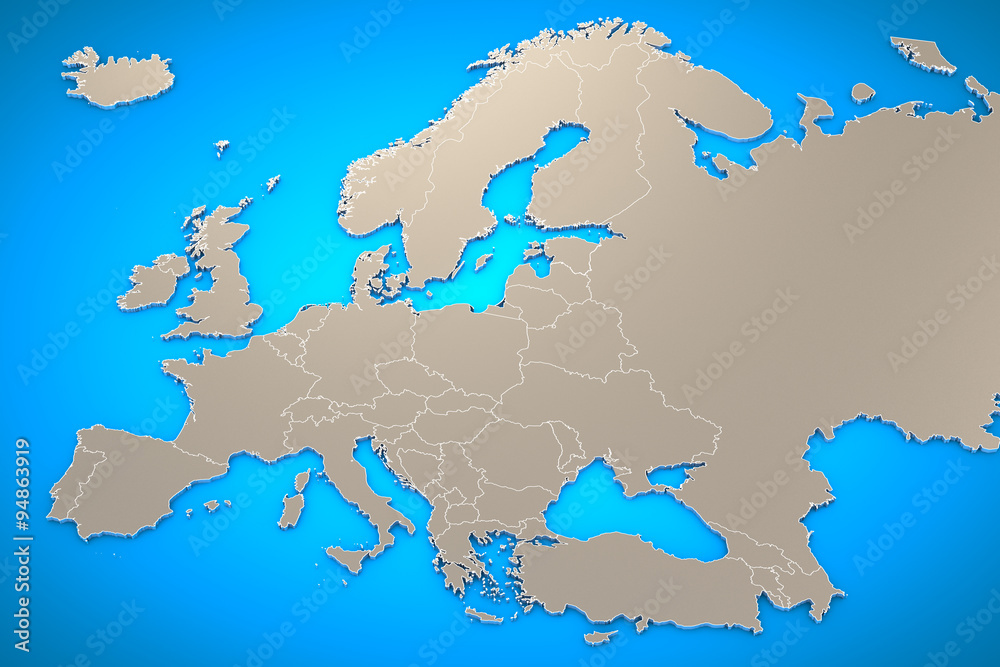 Obraz premium 3D Europe Map Background.