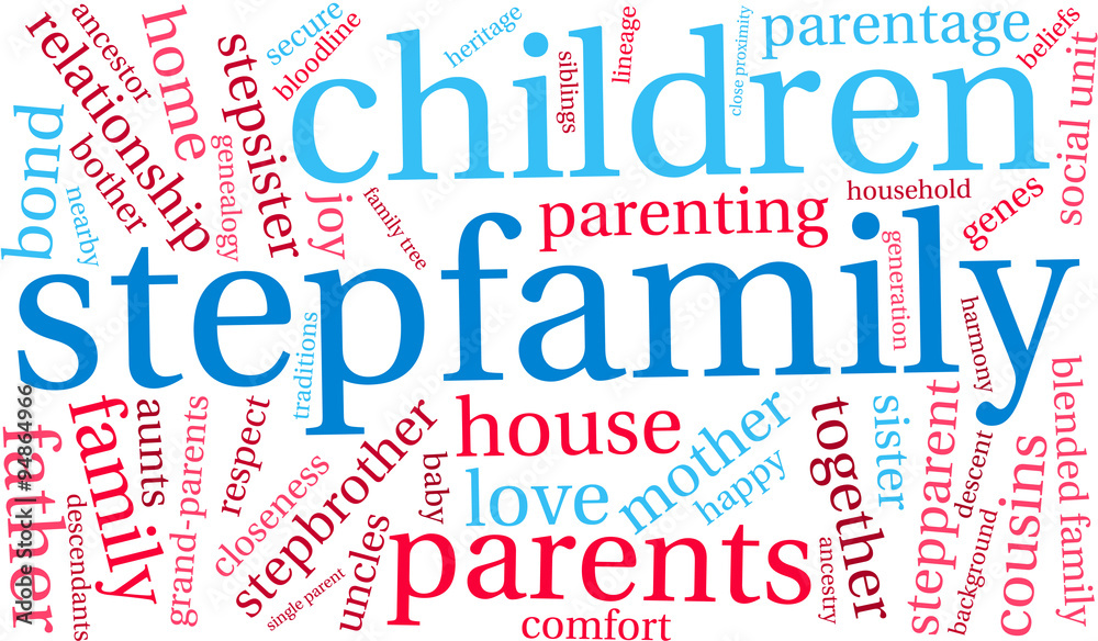 Fototapeta premium Stepfamily Word Cloud