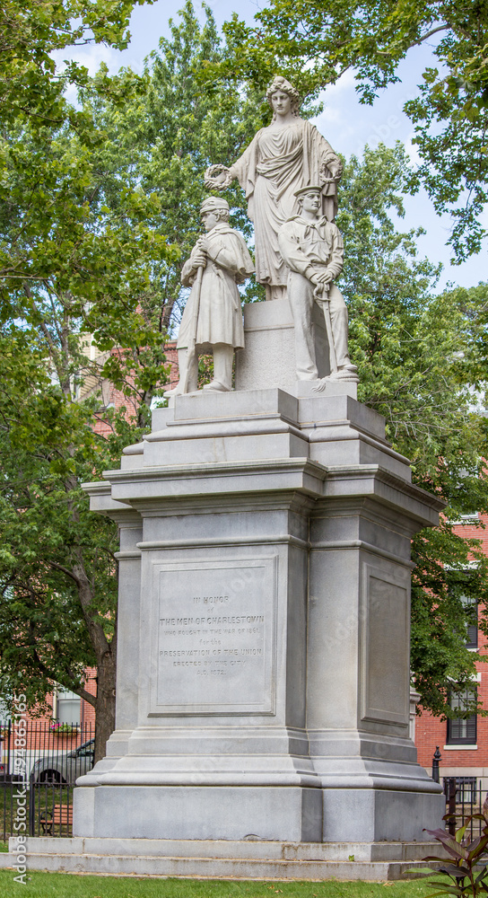 Civil War Monument In Honor of The Men of Charlestown