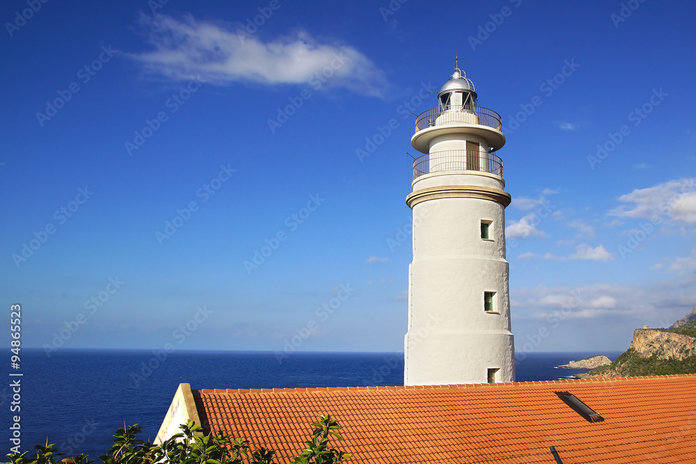 Cap Gros lighthouse in Port Soller, Mallorca 