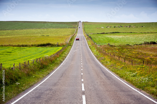 long road across moorland on the isle of skye  - Great Britain, UK, Europe