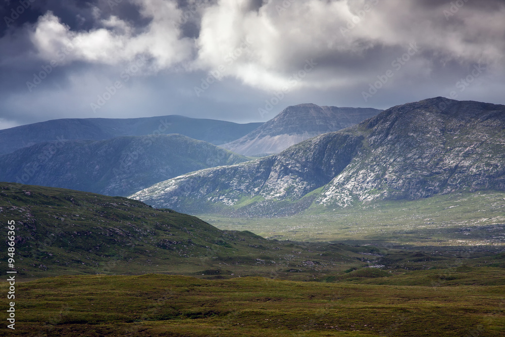 Highlands landscape in Scotland, isle of Skye, UK, Europe