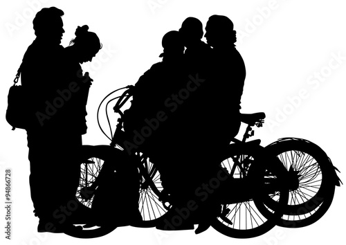 Sport man whit bike on white background