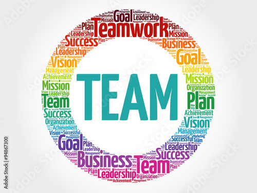 TEAM circle stamp word cloud, business concept