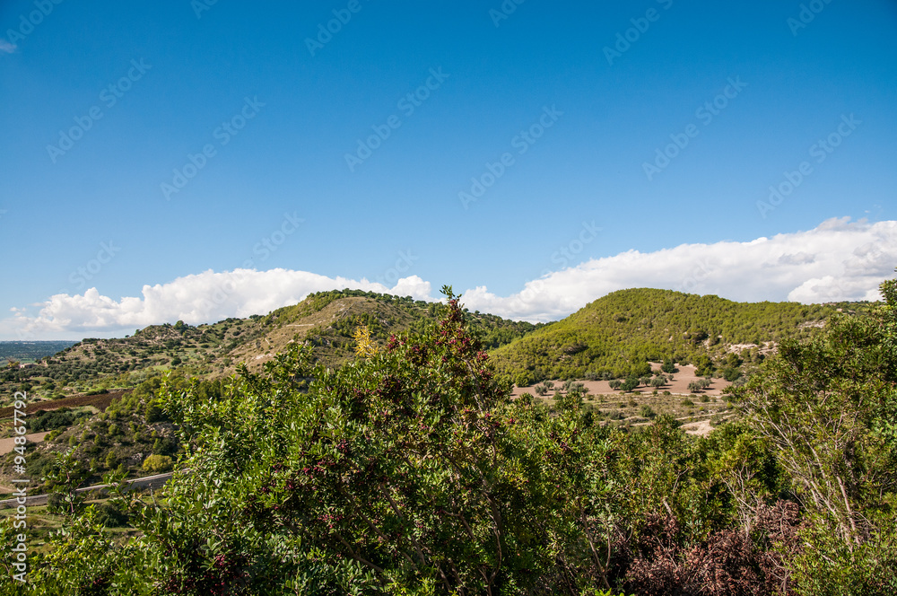 View of the countryside Noto in Sicily
