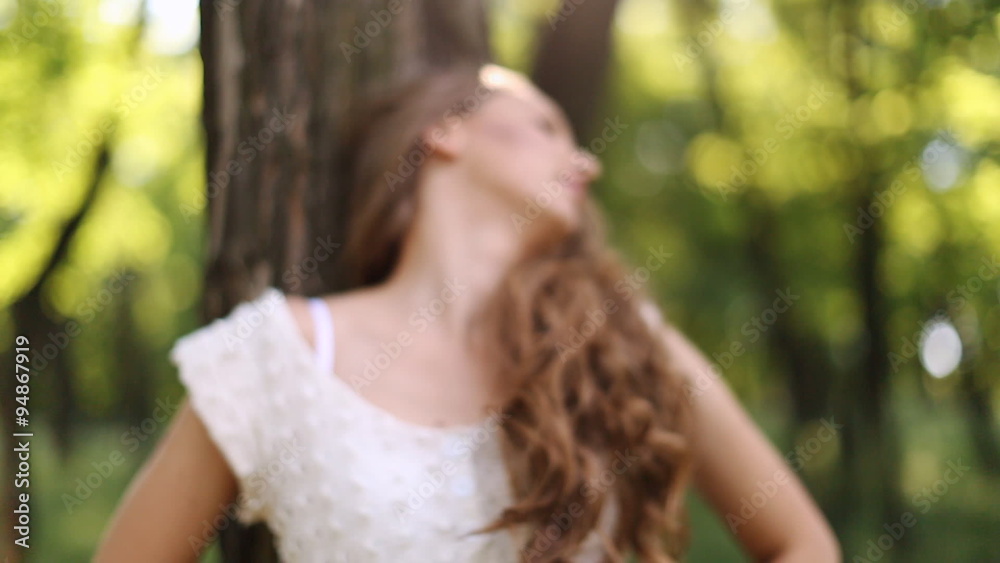 sexy girl in white dress against a tree, backlit sexy girl in white dress against a tree, backlit