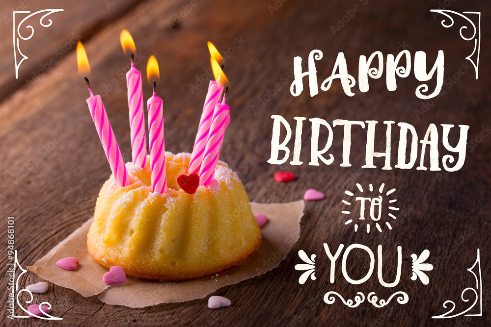 Happy Birthday Süße Grußkarte zum Geburtstag StockFoto Adobe Stock