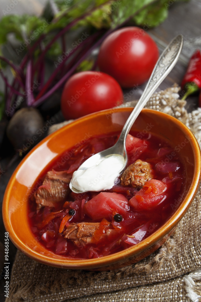 Borsh. Russian traditional dish Borsh. Russian traditional dish