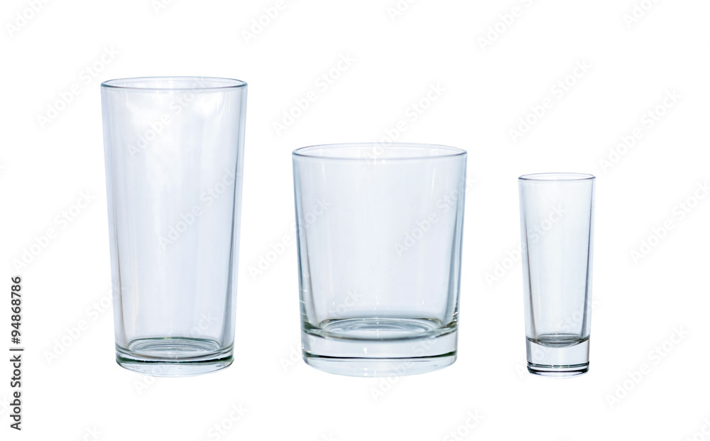Empty glasses isolated on white Empty glasses isolated on white