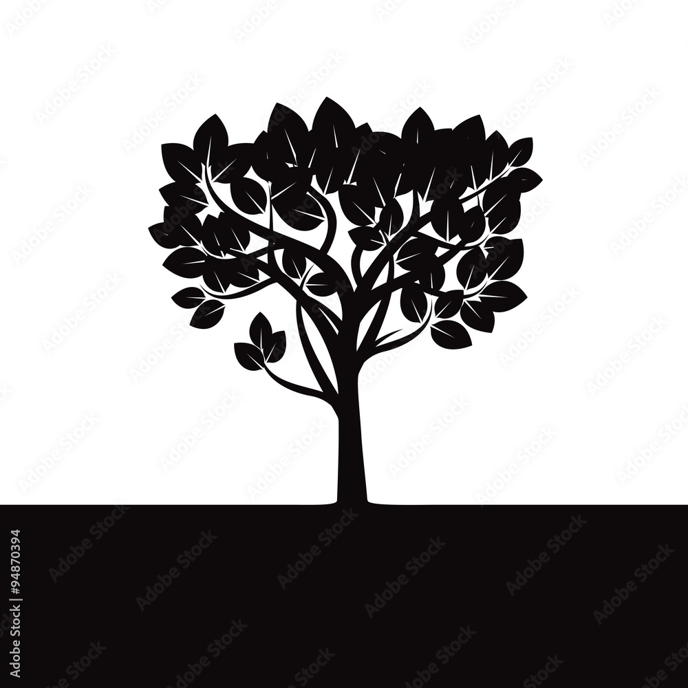 Obraz premium Green Tree.Vector Illustration.
