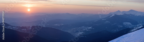 Sunrise mountain panorama