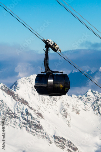 Cable car at ski resort