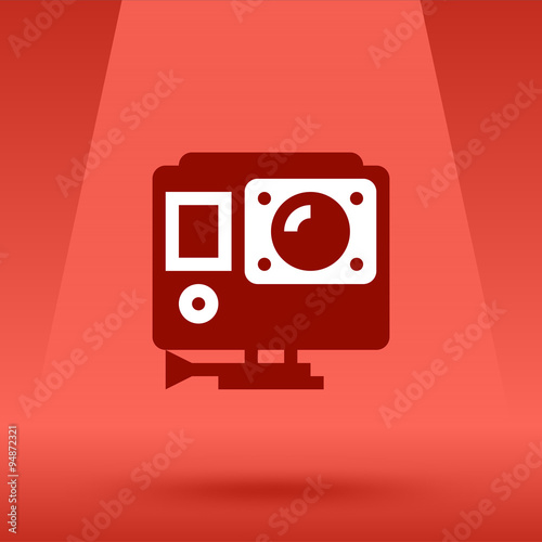 Action video camera vector flat style illustration