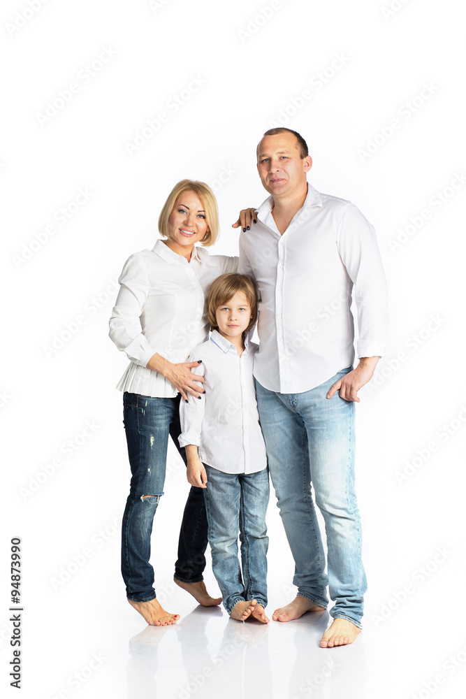 happy family on white background happy family on white background