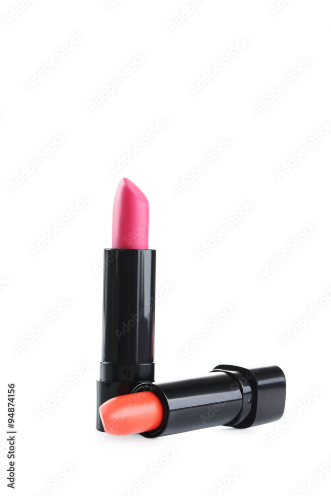 Lipsticks isolated on a white background