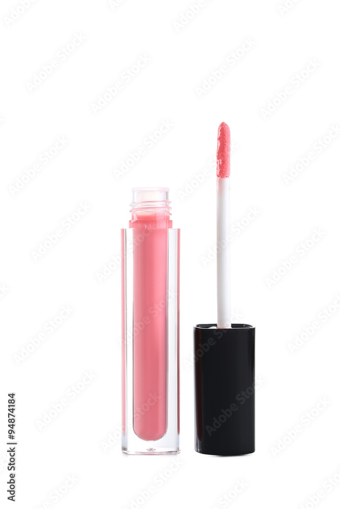 Pink lip gloss isolated on a white Pink lip gloss isolated on a white